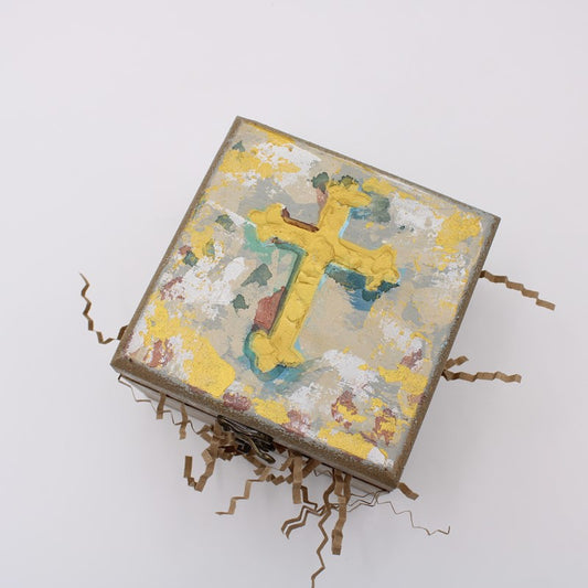 Trade Cie Hand-painted Cross Wood Box