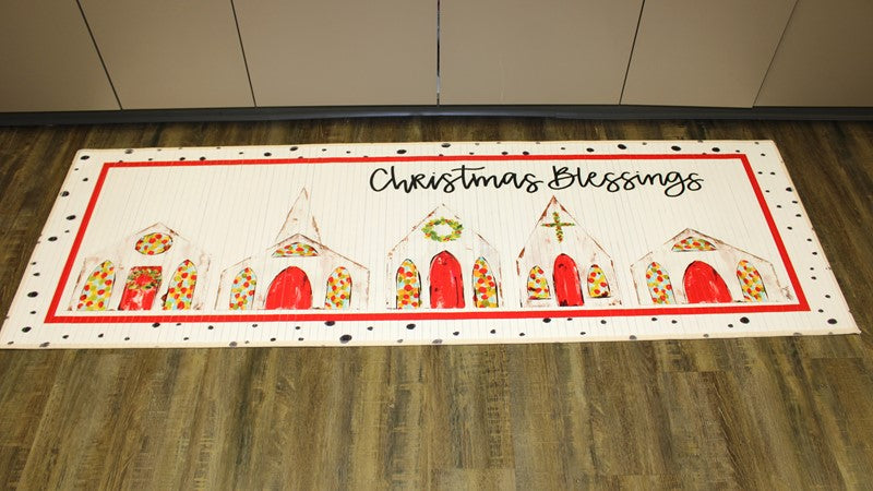 Trade Cie Bamboo Floor Runner Christmas Blessings Church Haley Bush