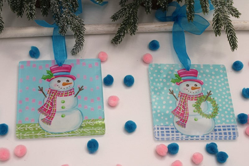 Trade Cie Acrylic Colorful Snowman Ornament
