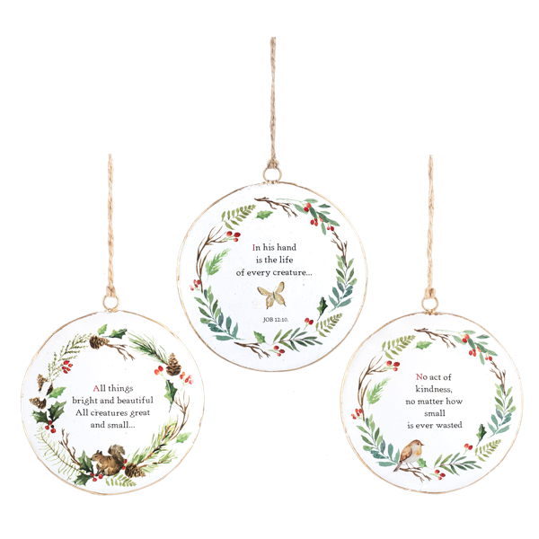 Ganz Woodland Sentiment Ornaments