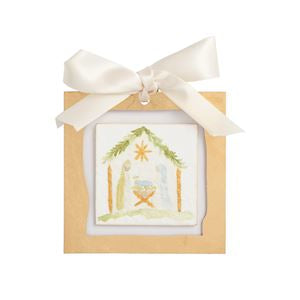 Mud Pie Gold Painted Acrylic Nativity Ornament