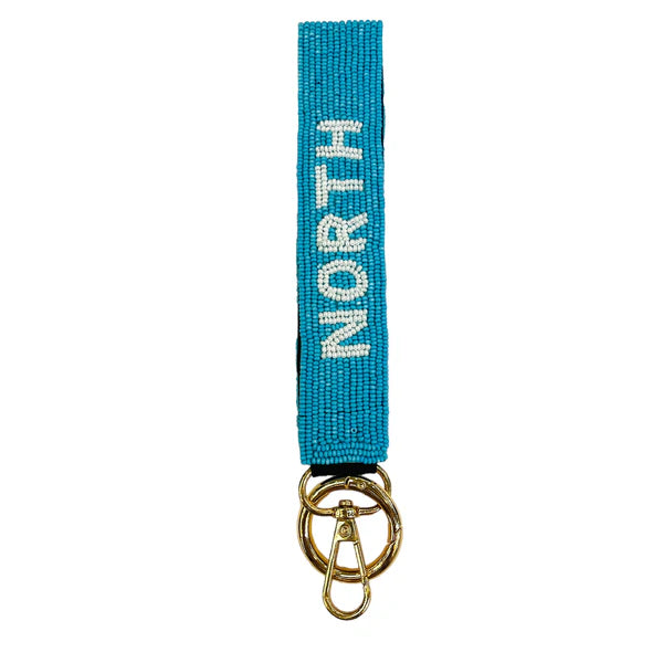 Queens Designs North Carolina Beaded Wristlet Key Chain