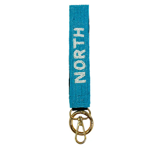 Queens Designs North Carolina Beaded Wristlet Key Chain