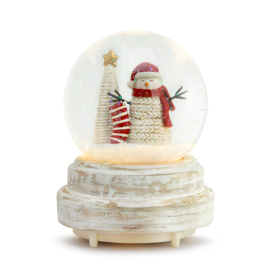 Demdaco Textured Snowman Musical Snow Globe