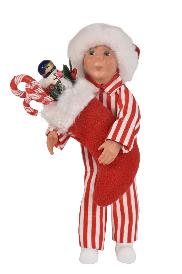 Byers' Choice Toddler Boy with Stocking Pajama Boy