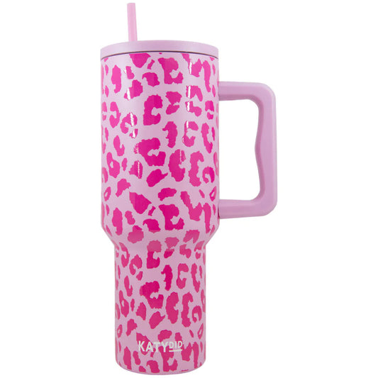 Katydid Light Pink Leopard Tumbler