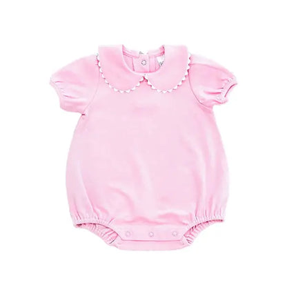 Scalloped Ric Rac Peter Pan Collar Bubble - Pink