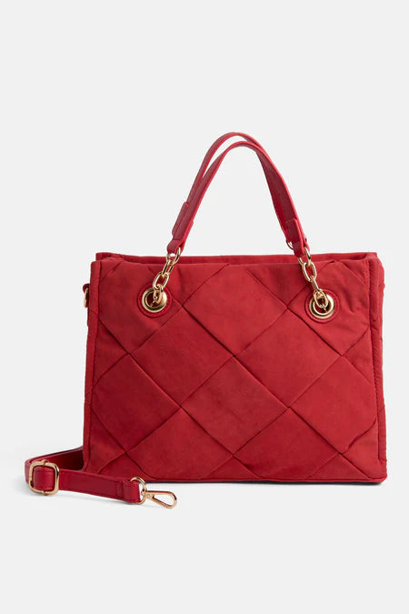 Coco+Carmen Belle Quilted Tote - Red