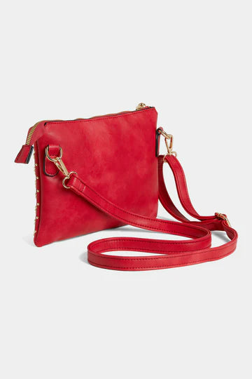 Coco+Carmen Leighton Studded Crossbody + Clutch  - Red