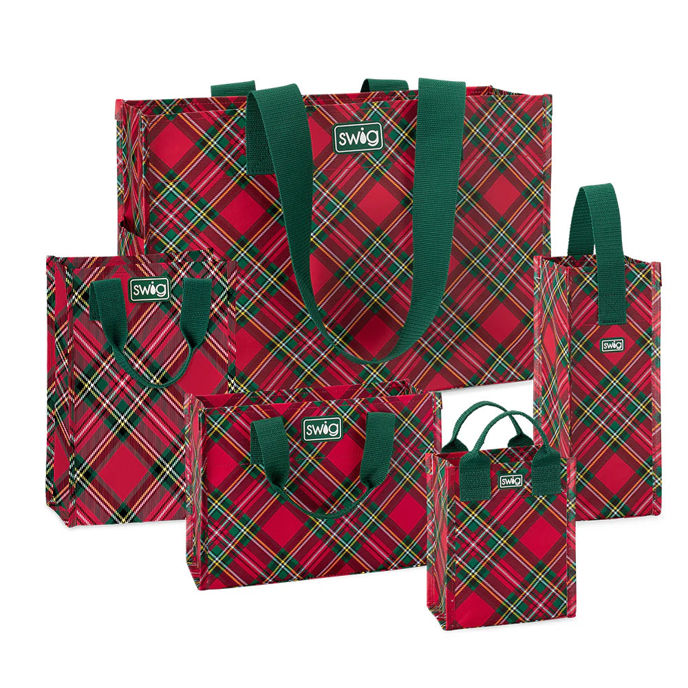 Swig Christmas Plaid Reusable Bag Assortment