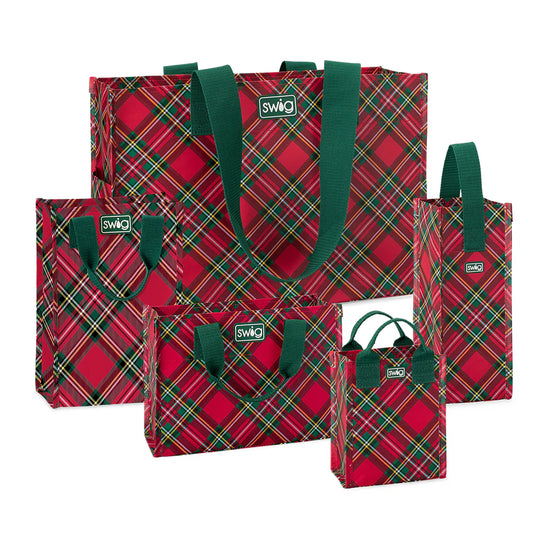 Swig Christmas Plaid Reusable Bag Assortment