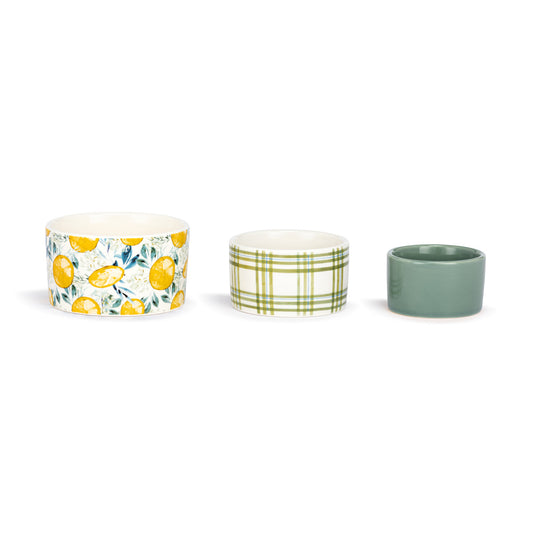 Demdaco Nesting Prep Bowls Lemon - Set of 3
