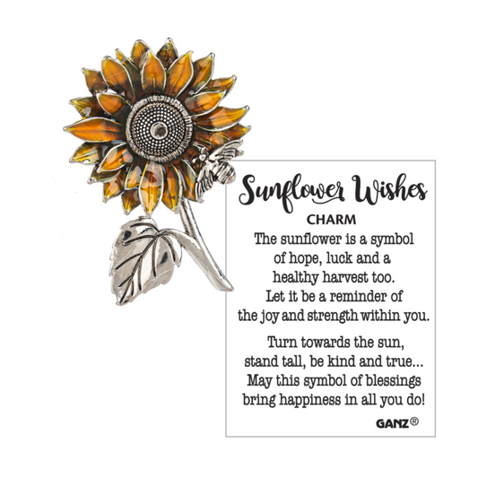 Ganz Sunflower Wishes Pocket Charm