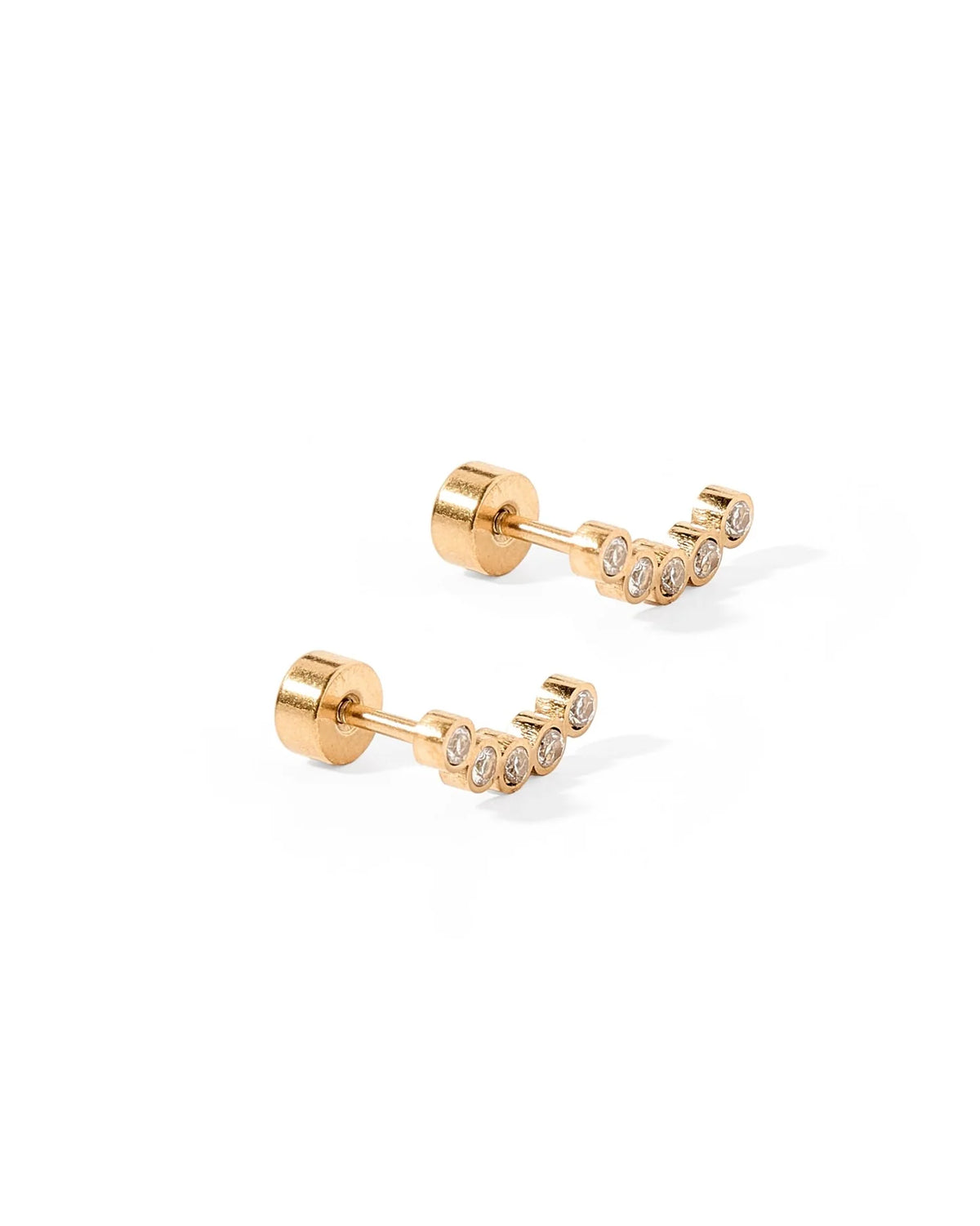 Linny Co Abigail Sparkle Gold Screw Back Stud Earrings