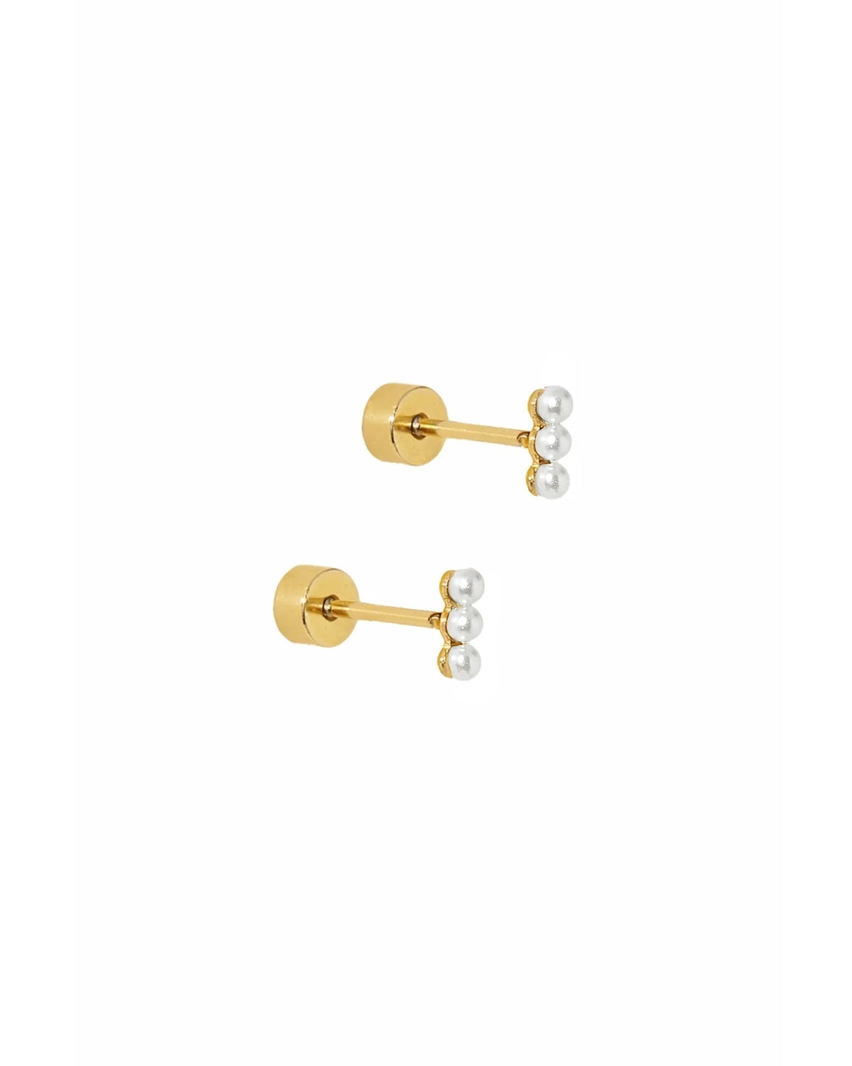 Linny Co Janie Pearl Screw Back Stud Earrings