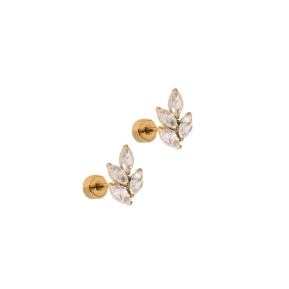 Linny Co Laurel Gold Screw Back Stud Earrings