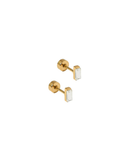 Linny Co Micro Amber Screw Back Stud Earrings