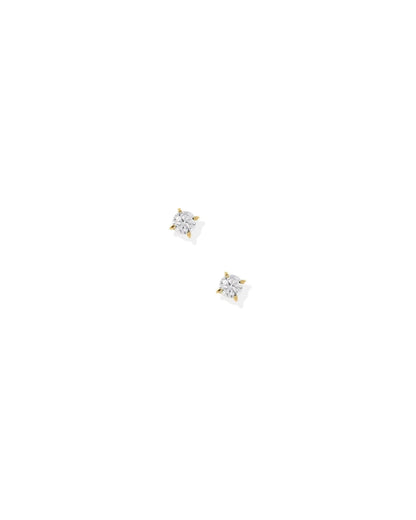 Linny Co Micro Teagan CZ Gold Screw Back Stud Earrings