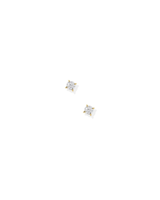 Linny Co Micro Teagan CZ Gold Screw Back Stud Earrings