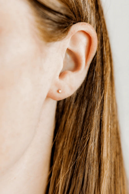Linny Co Micro Teagan CZ Gold Screw Back Stud Earrings