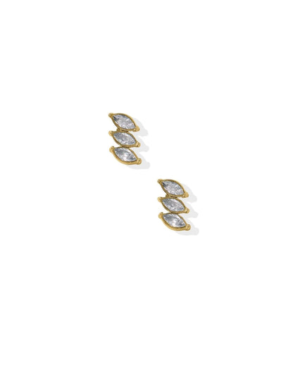 Linny Co  Sierra CZ Gold Screw Back Stud Earrings