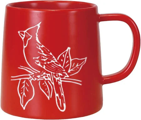 Enesco Red Cardinal Etched Mug