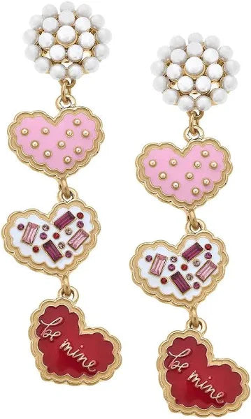 CANVAS Valentine's Day Linked Heart Boxes Earrings