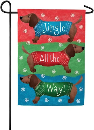 Evergreen Jingle all the Way Suede Garden Flag