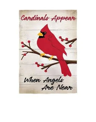 Evergreen Cardinals Appear Applique Garden Flag