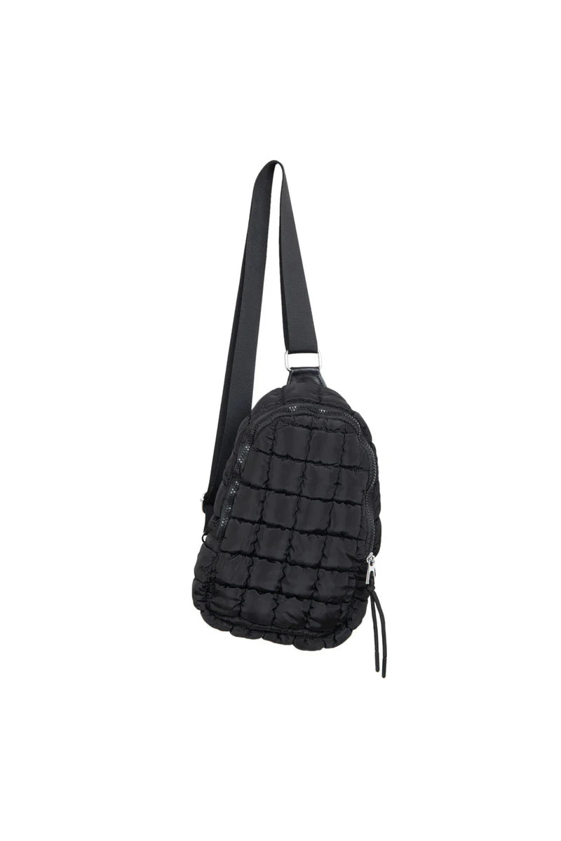 Katydid Quilted Sling Bag in Black