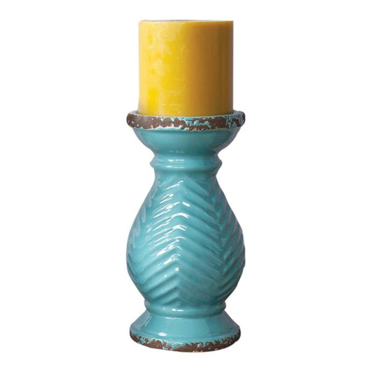 Manual Woodworkers and Weavers Turquoise Candle Holders