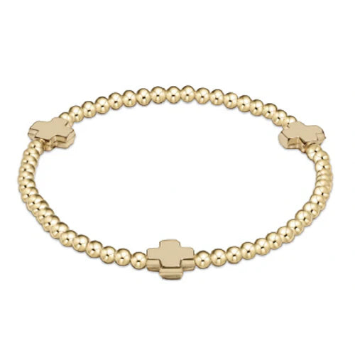 Enewton Extends - Signature Cross Gold Pattern 3mm Bead Bracelet - Gold