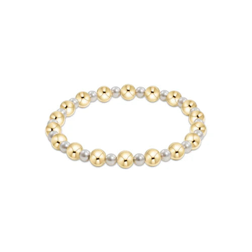Enewton Extends - Pearl Grateful Pattern 4mm Bead Bracelet - 6mm Gold