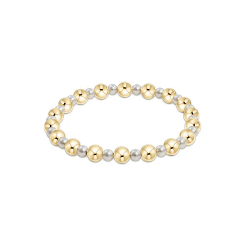 Enewton Pearl Grateful PAttern 4mm Bead Bracelet - 6mm Gold