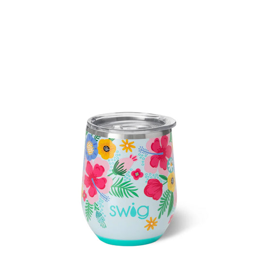 Swig Island Blossom Stemless Wine Cup 12oz