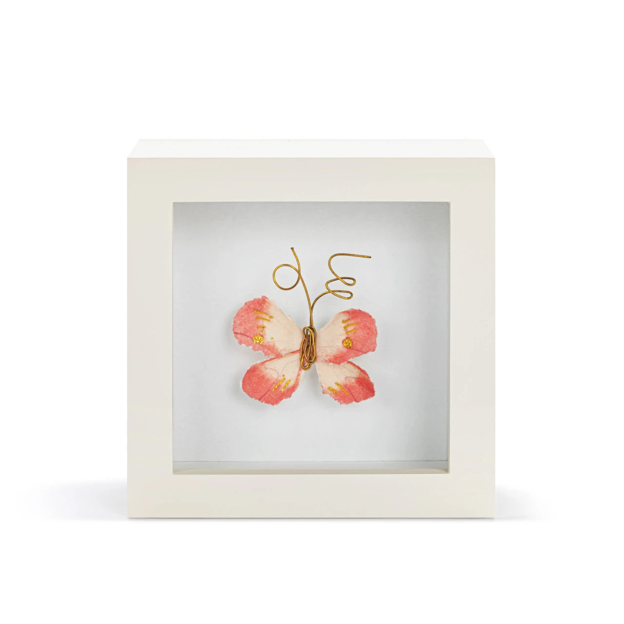 Demdaco Endlessly Loved So Much Coral Butterfly Shadow Box