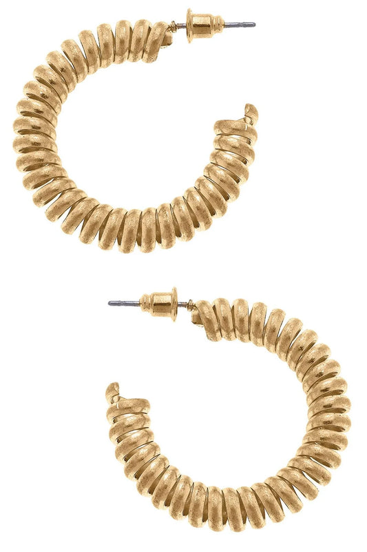 CANVAS Thea Coiled Hoop Earrings in Worn Gold