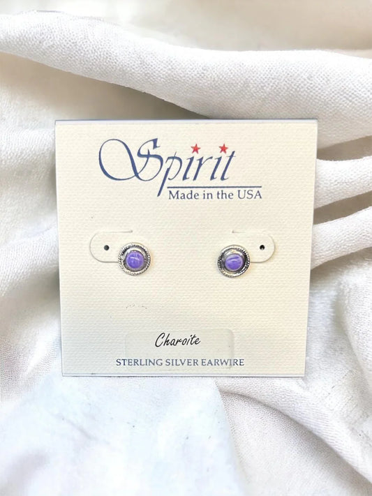 Spirit by Silver Forest Dainty Stone Stud Purple Earrings