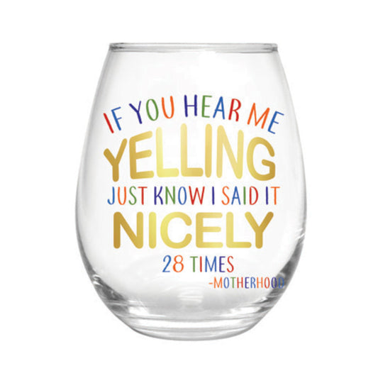 Motherhood Stemless Wine Glass