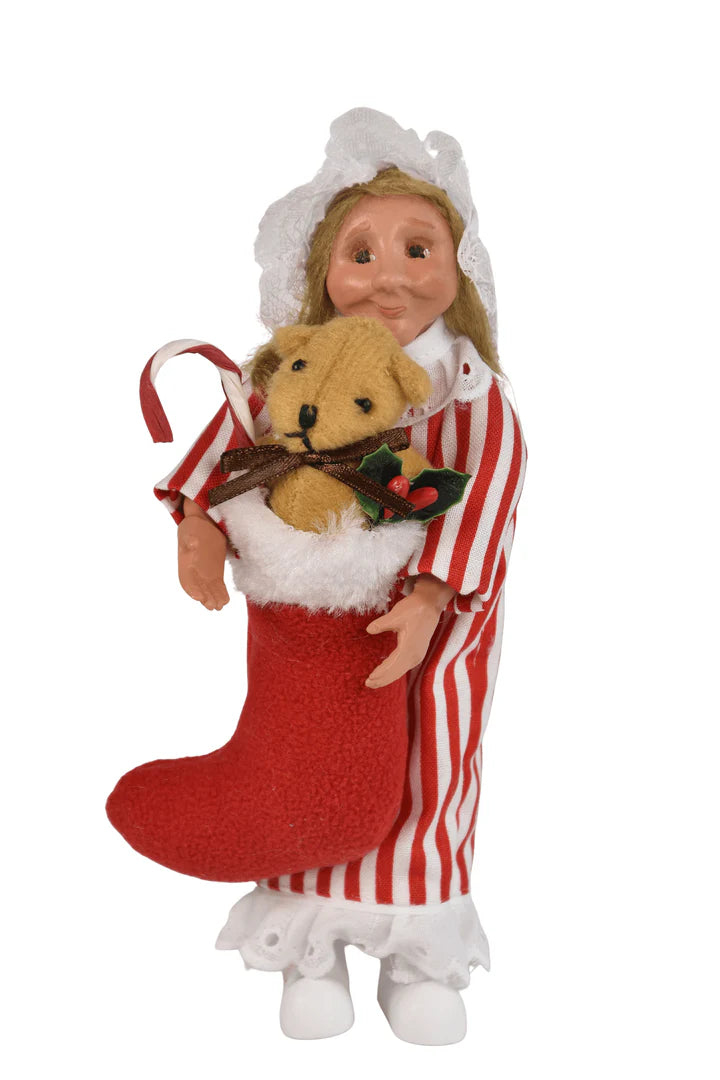 Byers' Choice Toddler Girl with Stocking Pajama Girl