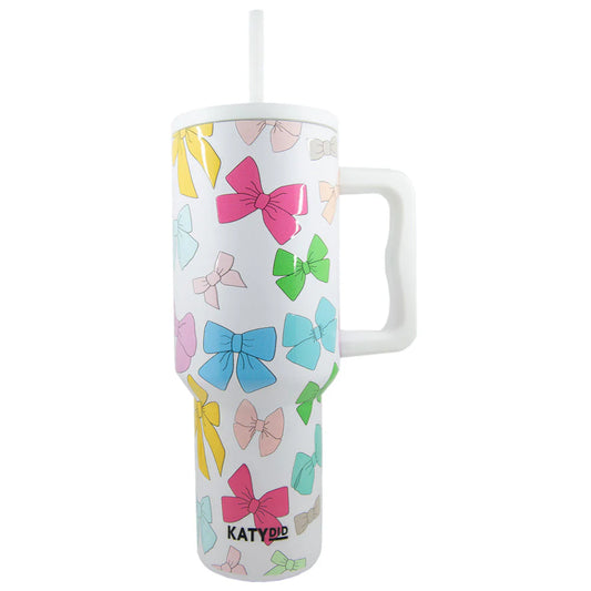 Katydid Multicolored Coquette Bows Tumbler