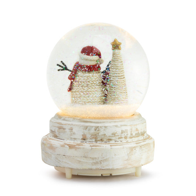 Demdaco Textured Snowman Musical Snow Globe