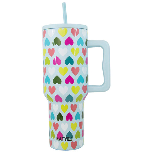 Katydid Multicolored Hearts Tumbler