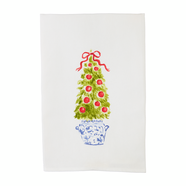 Mud Pie Christmas Tree Topiary Tea Towel