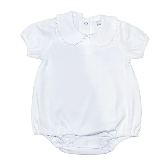 Scalloped Ric Rac Peter Pan Collar Bubble - White
