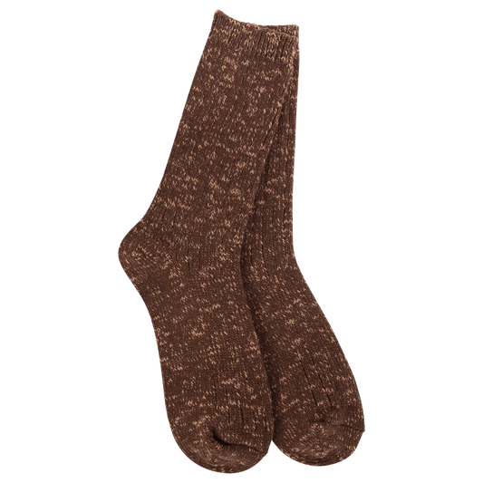World's Softest Socks Weekend Cotton Slub Marled Crew Socks