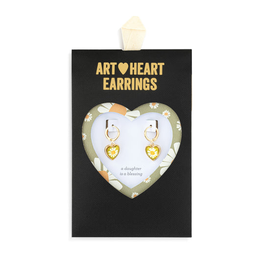 Demdaco Art Heart Earrings - Daughter