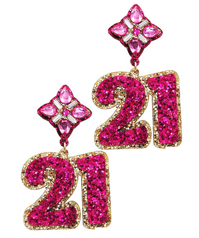 Golden Stella - Milestone Birthday Earrings (pink)